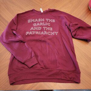 Smash the Garlic and the Patriarchy Sweatshirt - Feminist - Foodie Cook Gift